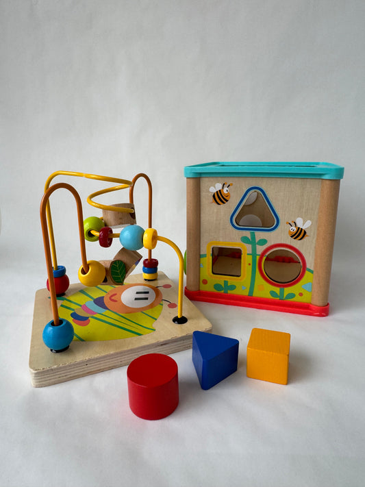 No Brand Wooden Activity Cube